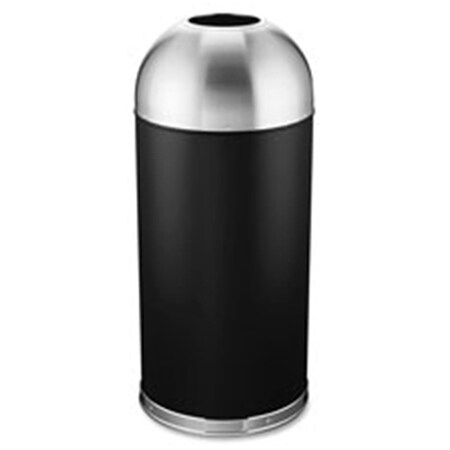 Protectionpro Trash ReceptacleDomed Top15 Gal.Black-Silver PR686800